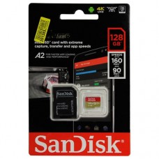 SanDisk Extreme MicroSDXC 128Gb A2 V30 UHS-I U3 for 4K + адаптер