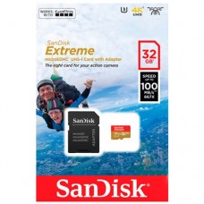 SanDisk MicroSD 32GB Class 10 Extreme Action Cameras UHS-I U3 A1 (100 Mb/s) + адаптер